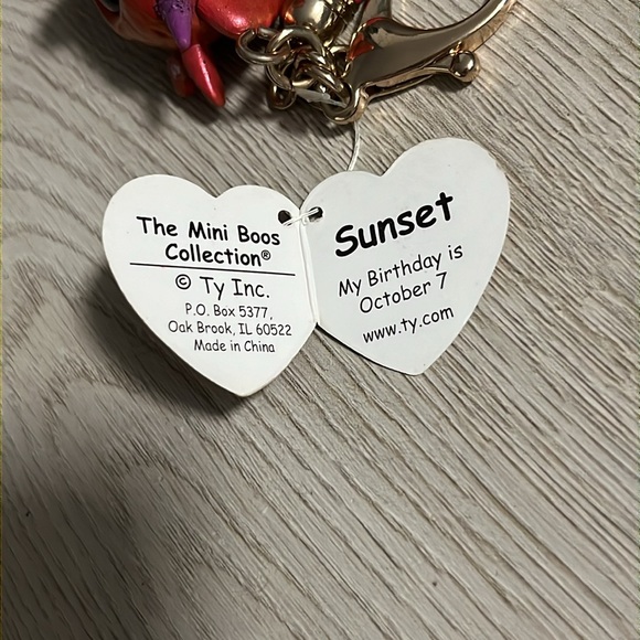 NEW 2020 TY Beanie Boos Mini Boo Collectible Key Clip SUNSET the Unicorn - Picture 3 of 5